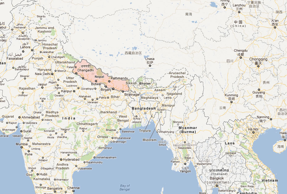 harita nepal asya